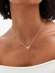 Simply Silver Silver Tone Sterling 925 Interlink Heart Necklace - Image 3 of 3