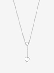 Simply Silver Silver Tone Sterling 925 Polished Heart Y Drop Necklace - Image 3 of 3