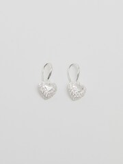 Simply Silver Silver Tone Sterling 925 Fishhook Heart Drop Earrings - Image 3 of 4