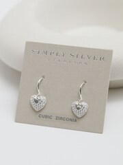 Simply Silver Silver Tone Sterling 925 Fishhook Heart Drop Earrings - Image 4 of 4