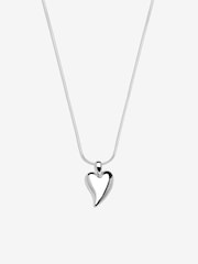 Simply Silver Silver Tone Sterling 925 Polished Tapered Heart Pendant - Image 1 of 3