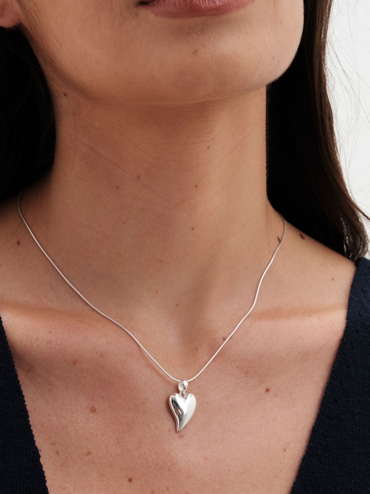 Simply Silver Silver Tone Sterling 925 Polished Tapered Heart Pendant - Image 3 of 3
