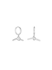 Simply Silver Silver Tone Sterling 925 Polished Knotted T Bar Hoop Earrings - Image 1 of 3