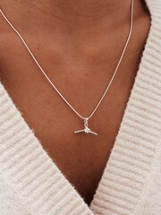 Simply Silver Silver Tone Sterling 925 Knotted T bar Pendant - Image 2 of 2