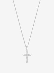 Simply Silver Silver Tone Sterling 925 Cubic Zirconia Cross Pendant - Image 1 of 3