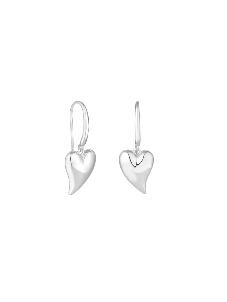 Simply Silver Silver Tone Sterling 925 Tapered Heart Drop Earrings - Image 1 of 3