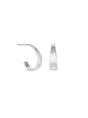 Simply Silver Silver Tone Sterling 925 Polished Concave Hoop Earrings - Image 1 of 3