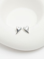 Simply Silver Silver Tone Sterling 925 Polished Silver Tapered Heart Stud Earrings - Image 1 of 2