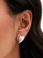 Simply Silver Silver Tone Sterling 925 Polished Silver Tapered Heart Stud Earrings - Image 2 of 2