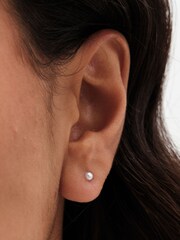 Simply Silver Silver Tone Sterling 925 Pearl and Cubic Zirconia Bow Stud Earrings - Pack of 3 - Image 3 of 4