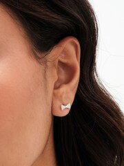 Simply Silver Silver Tone Sterling 925 Pearl and Cubic Zirconia Bow Stud Earrings - Pack of 3 - Image 4 of 4