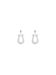 Simply Silver Silver Tone Sterling 925 Cubic Zirconia Horseshoe Earrings - Image 1 of 3