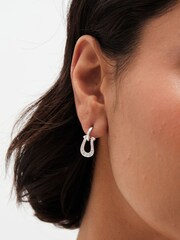 Simply Silver Silver Tone Sterling 925 Cubic Zirconia Horseshoe Earrings - Image 2 of 3