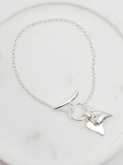 Simply Silver Silver Tone Sterling 925 Heart Charm T Bar Bracelet - Image 3 of 5