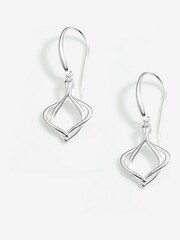 Simply Silver Silver Tone Sterling 925 Polished Interlink Fishhook Earrings - Image 1 of 3