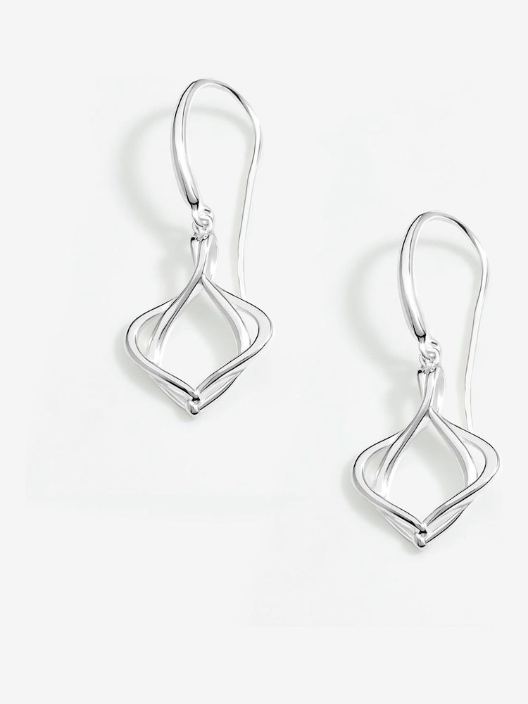 Simply Silver Silver Tone Sterling 925 Polished Interlink Fishhook Earrings - Image 1 of 3