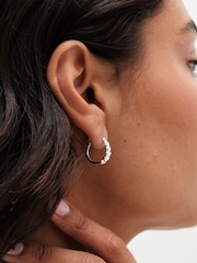 Simply Silver Silver Tone Sterling 925 Polished Heart Hoop Earrings - Image 1 of 3