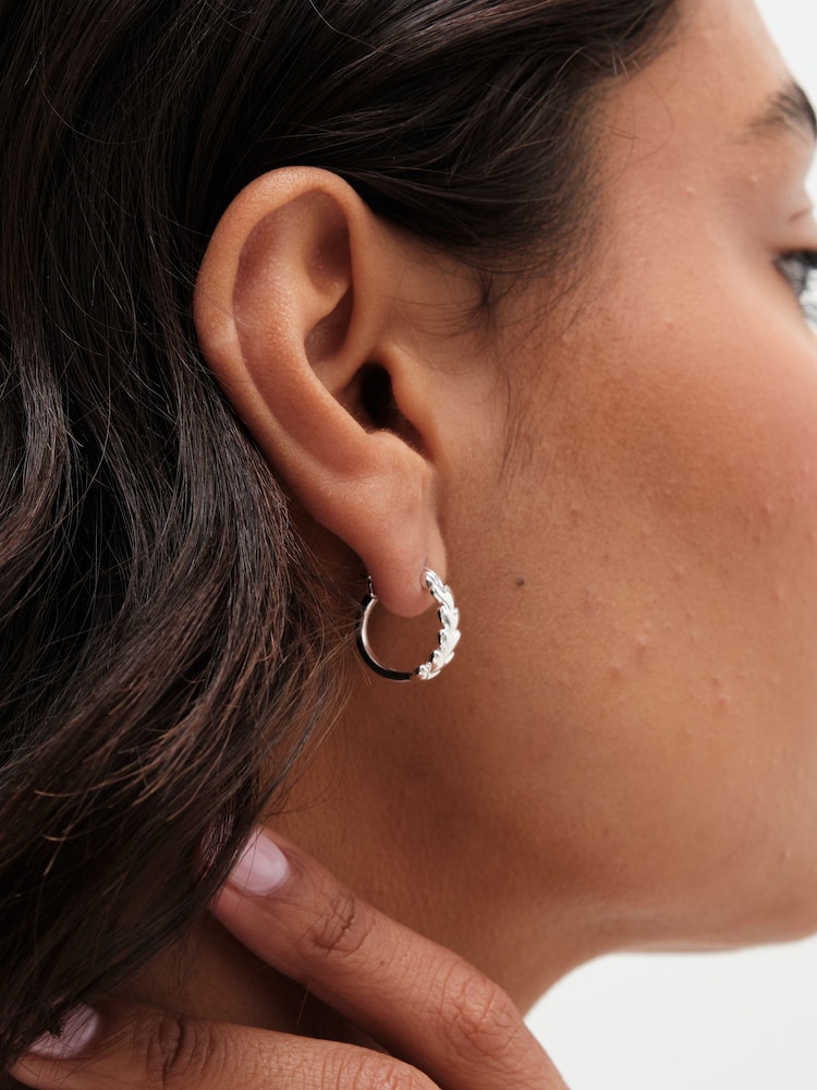 Simply Silver Silver Tone Sterling 925 Polished Heart Hoop Earrings - Image 1 of 3
