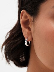 Simply Silver Silver Tone Sterling 925 Polished Heart Hoop Earrings - Image 2 of 3
