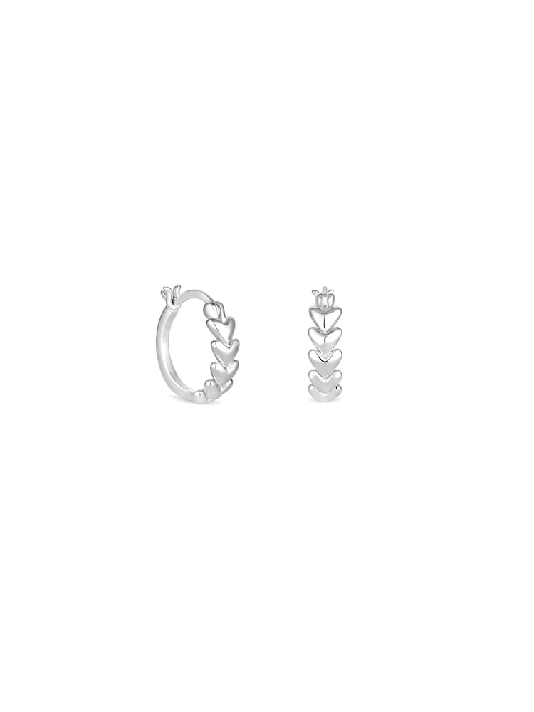 Simply Silver Silver Tone Sterling 925 Polished Heart Hoop Earrings - Image 3 of 3