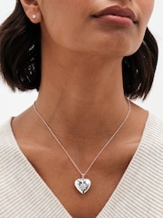 Simply Silver Silver Tone Sterling 925 Cubic Zirconia Heart Locket - Image 3 of 3