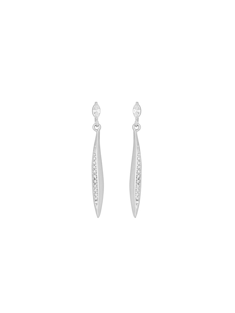 Simply Silver Silver Tone Sterling 925 Cubic Zirconia Stick Drop Earrings - Image 1 of 3