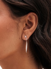 Simply Silver Silver Tone Sterling 925 Cubic Zirconia Stick Drop Earrings - Image 2 of 3