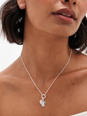 Simply Silver Silver Tone Sterling 925 Cubic Zirconia Heart and Envelope Charm Pendant - Image 1 of 3