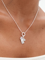 Simply Silver Silver Tone Sterling 925 Cubic Zirconia Heart and Envelope Charm Pendant - Image 3 of 3