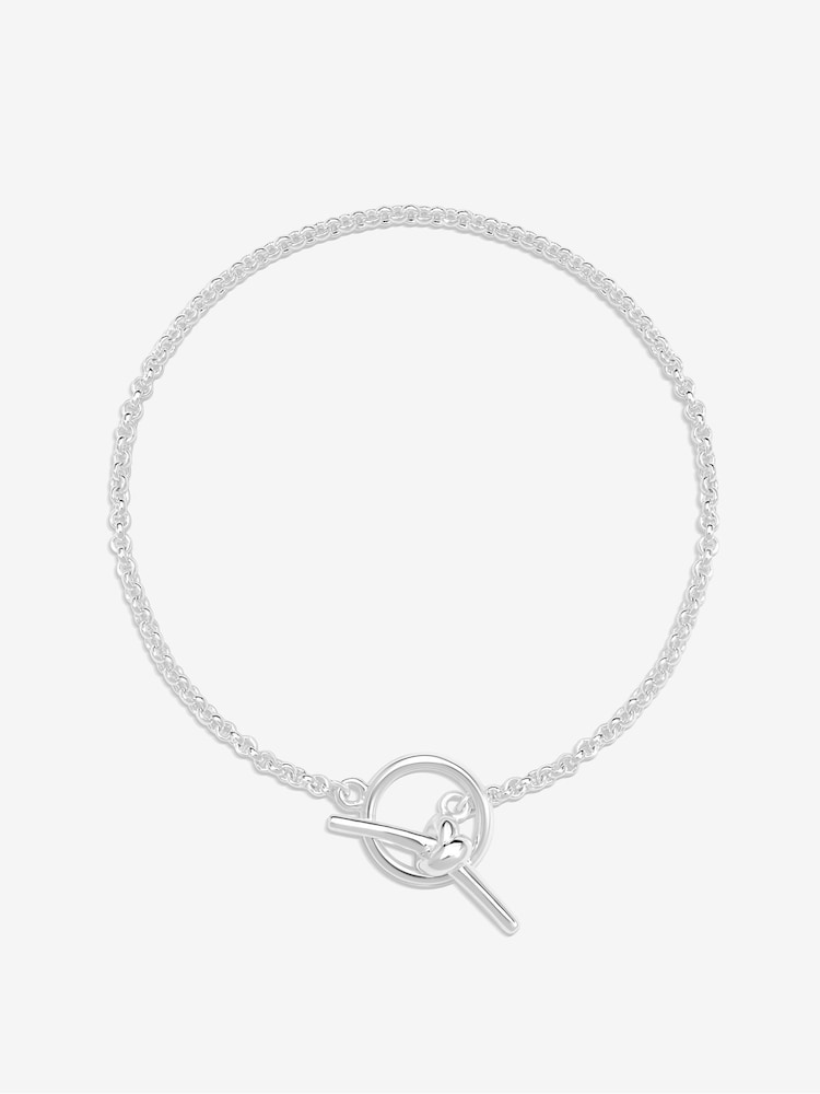 Simply Silver Silver Tone Sterling 925 Knotted T Bar Bracelet - Image 3 of 3