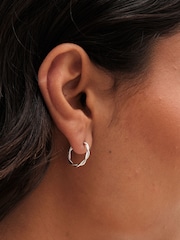 Simply Silver Silver Tone Sterling 925  Twist Hoop Earrings - Image 1 of 2
