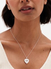 Simply Silver Silver Tone Sterling 925 Cubic Zirconia Heart Shaker Necklace - Image 3 of 3