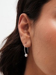Simply Silver Silver Tone Sterling 925 Polished Orb Flexible Drop Earrings - Image 2 of 3