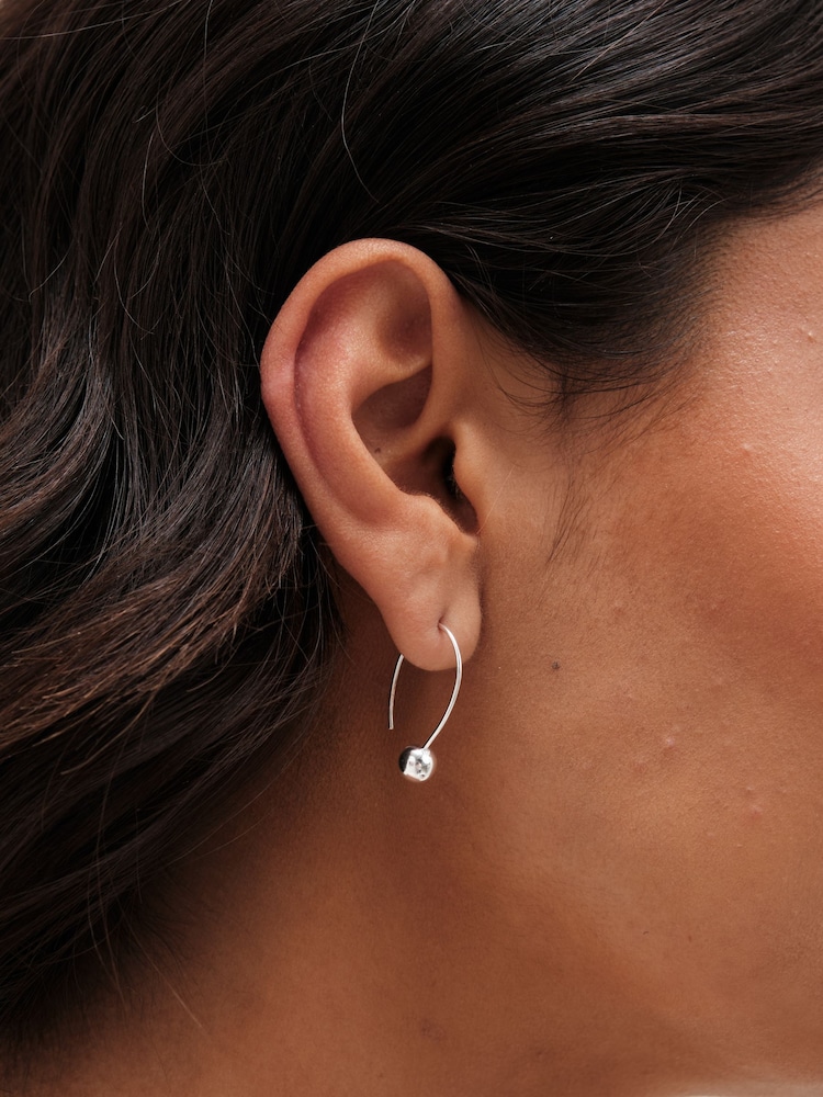Simply Silver Silver Tone Sterling 925 Polished Orb Flexible Drop Earrings - Image 3 of 3