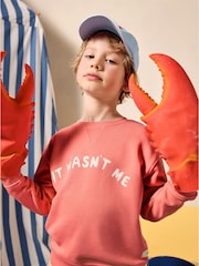 Красный - Joules Sundaze круглый вырез толстовки со слоганом - Изображение 4 из 9