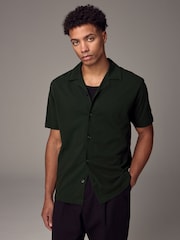 Vert - Chemise en piqué à manches courtes - Image 1 of 8