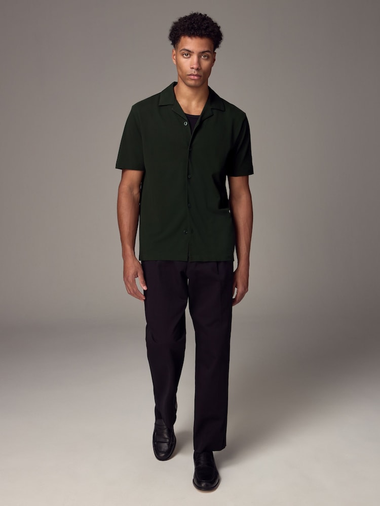Vert - Chemise en piqué à manches courtes - Image 3 of 8