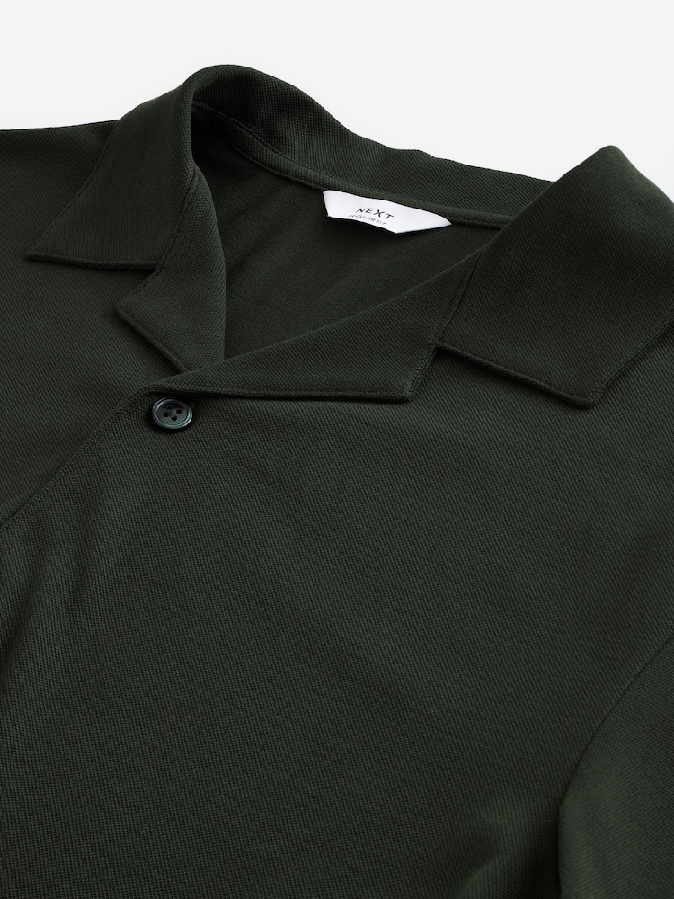 Vert - Chemise en piqué à manches courtes - Image 7 of 8