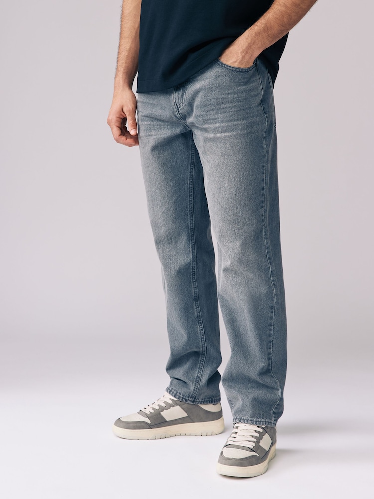 Grey Straight Leg 100% Cotton Jeans - Image 1 of 1