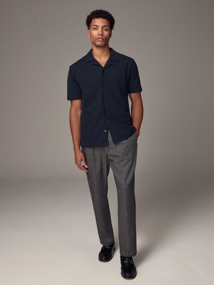 Donkerblauw - Piqué overhemd met korte mouwen - Image 3 of 8