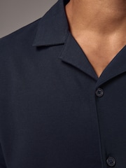 Bleu marine - Chemise en piqué à manches courtes - Image 5 de 8