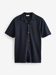 Bleu marine - Chemise en piqué à manches courtes - Image 6 de 8