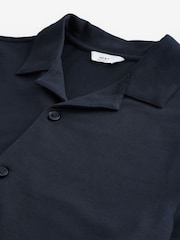 Bleu marine - Chemise en piqué à manches courtes - Image 7 de 8