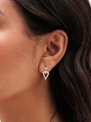 Simply Silver Silver Tone Sterling 925 Polished Open Heart Drop Earrings - Image 2 of 3