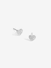 Simply Silver Silver Tone Sterling 925 Pave Heart Stud Earrings - Image 1 of 3