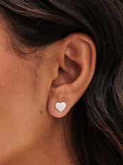 Simply Silver Silver Tone Sterling 925 Pave Heart Stud Earrings - Image 2 of 3
