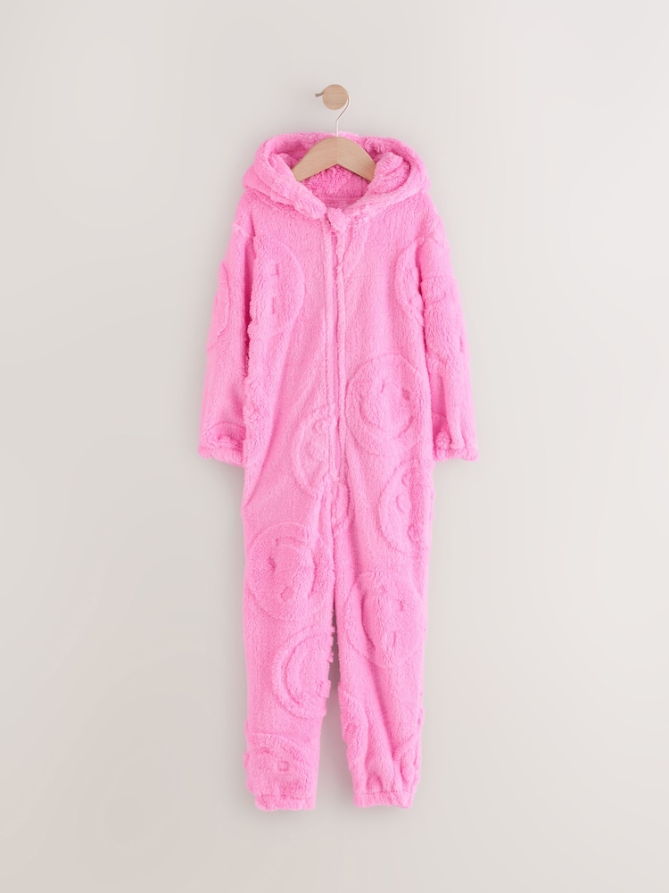 Pink Happy Face Fleece All-In-One (1.5-16yrs) - Image 1 of 4