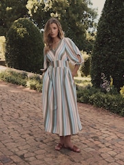 Laura Ashley Holiday Stripe Midaxi Dress - Imagen 1 de 15