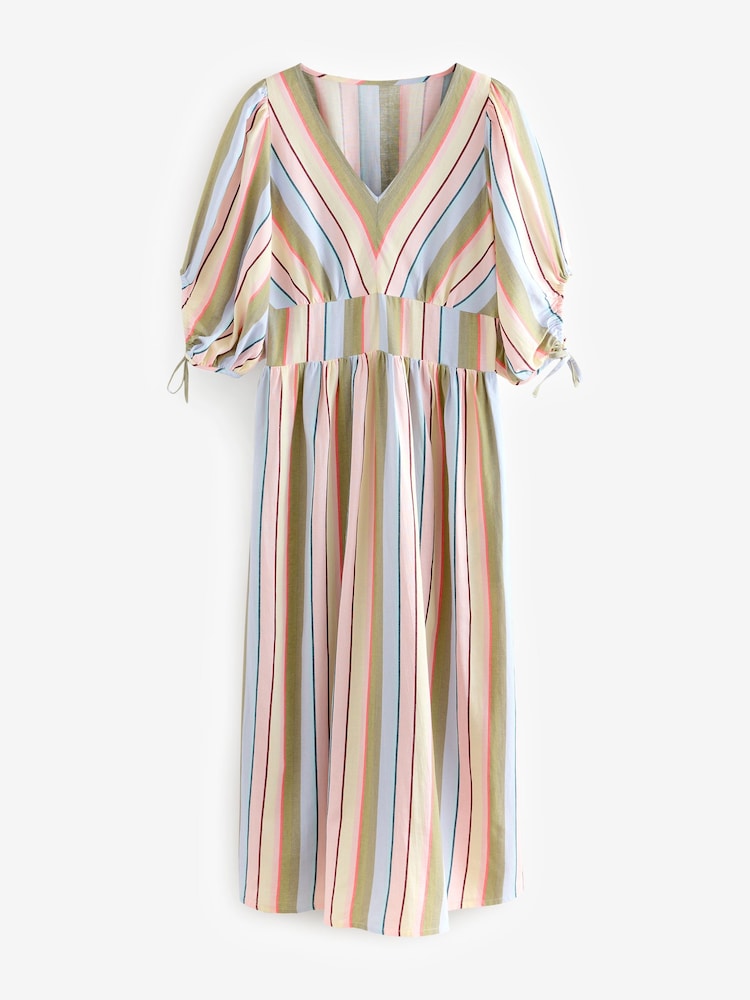 Laura Ashley Blue Holiday Stripe Midaxi Dress - Image 13 of 15