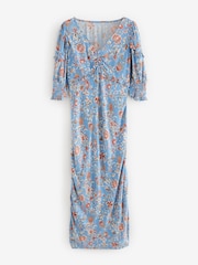 Laura Ashley Blue Derwent Floral Print Midaxi Dress - Image 9 of 11